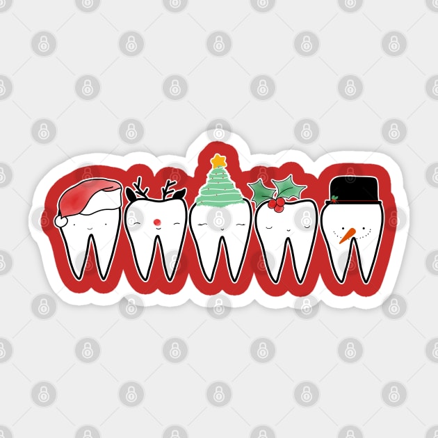 Christmas Dental Squad Sticker by Happimola